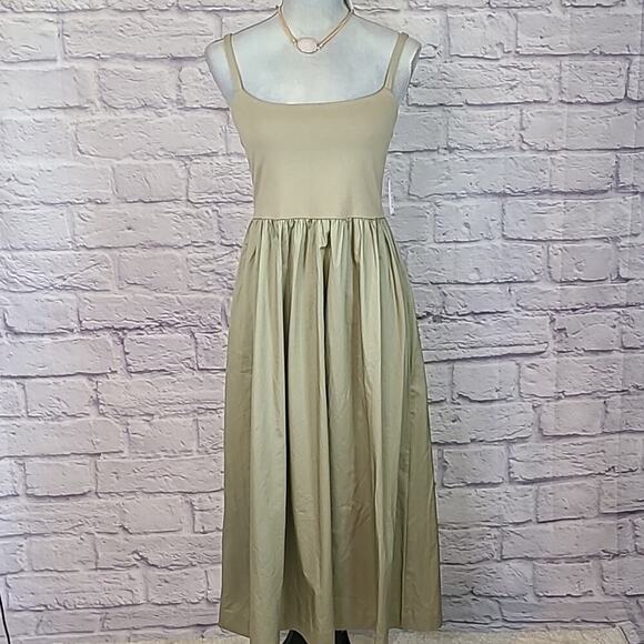 NWT Old Navy neutral fit and flare midi dress - Picture 1 of 9